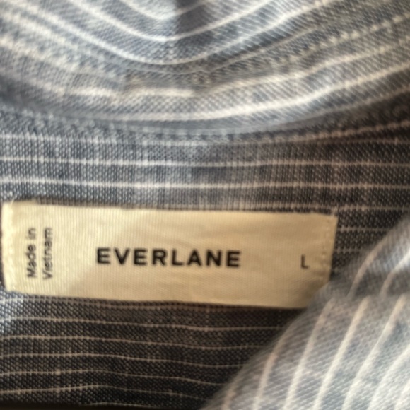 THE DAYTRIPPER DRESS IN LINEN blue and white stripe L EUC - Picture 5 of 7